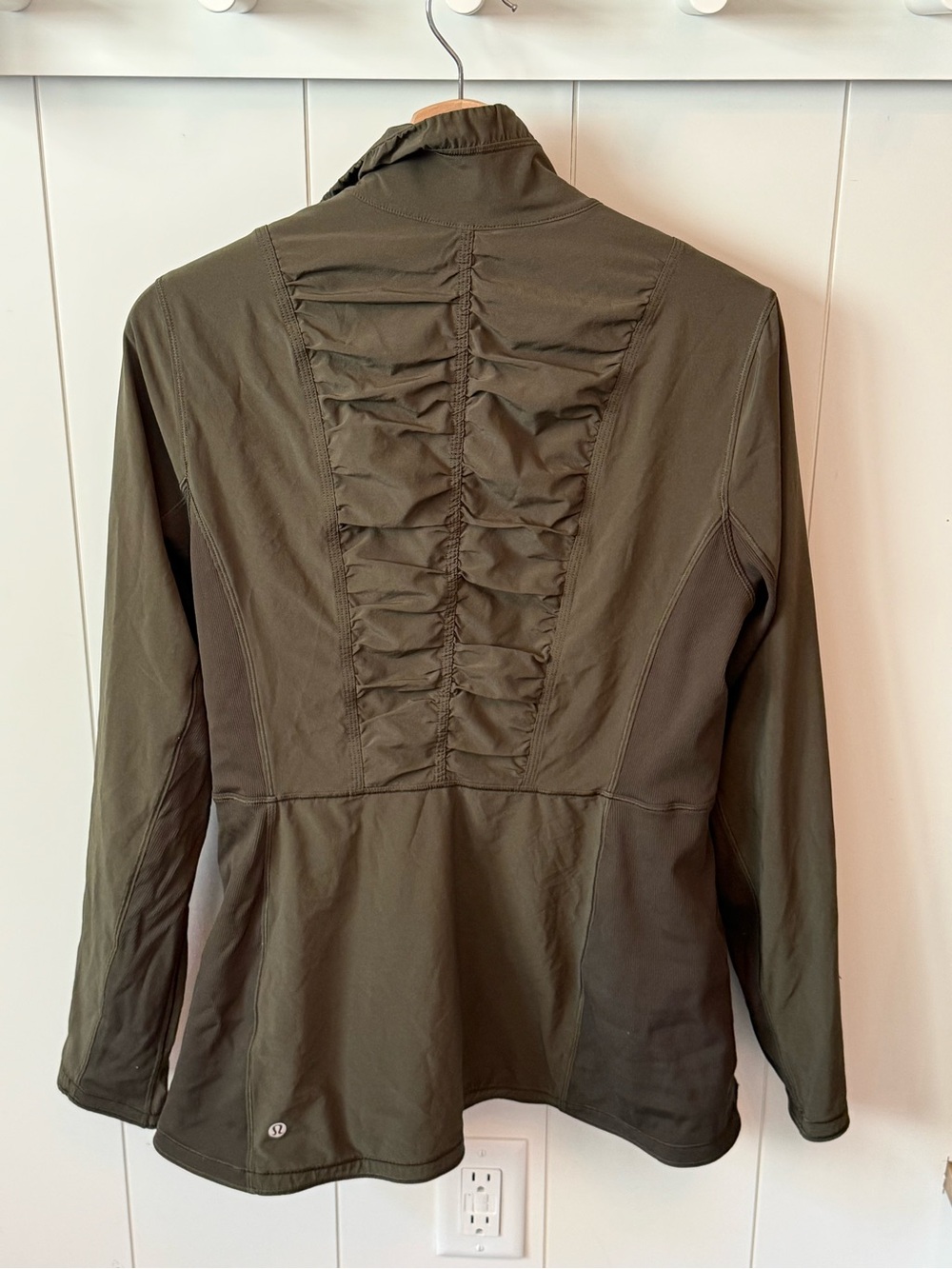 LuluLemon Olive Women's Jacket with Ruched Back Detail